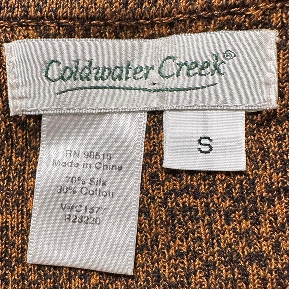 Burnt orange and black knit button-down cardigan by Coldwater Creek - Picture 4 of 5